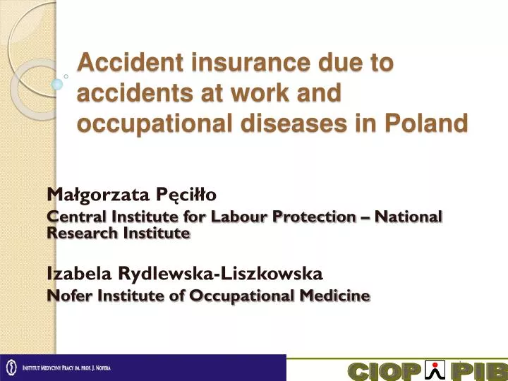 accident insurance due to accidents at work and occupational diseases in poland