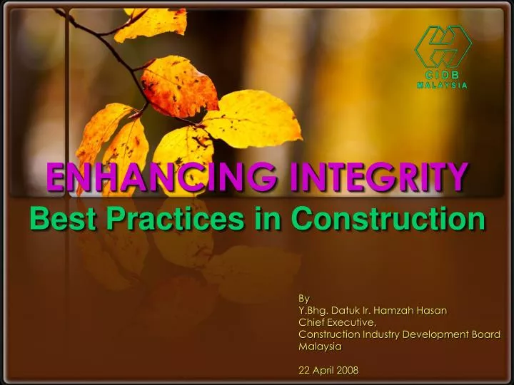 enhancing integrity best practices in construction