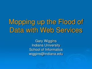 Mopping up the Flood of Data with Web Services