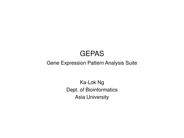 gepas gene expression pattern analysis suite