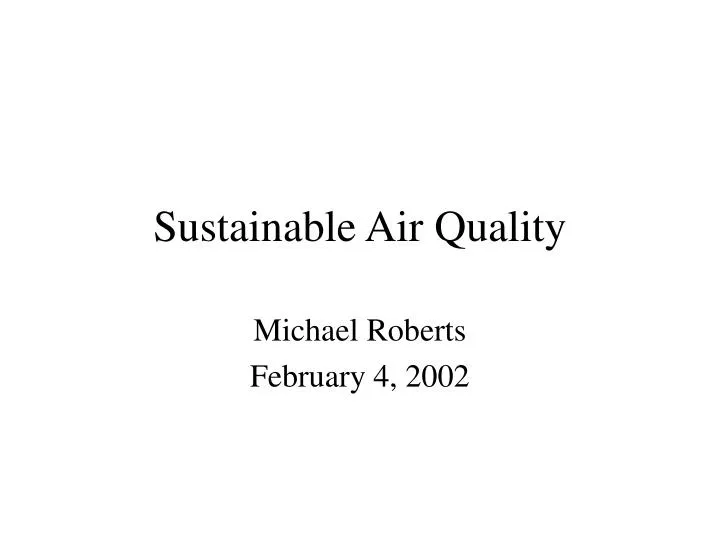 sustainable air quality