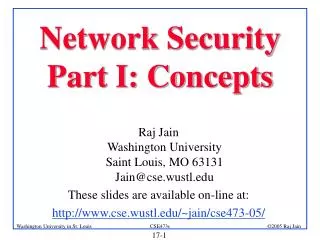 Network Security Part I: Concepts