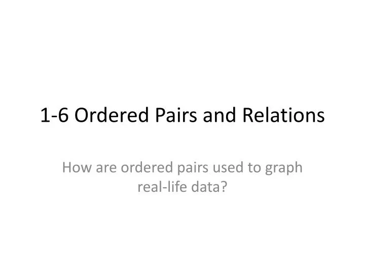 1 6 ordered pairs and relations
