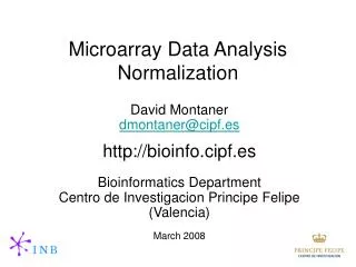 Microarray Data Analysis Normalization