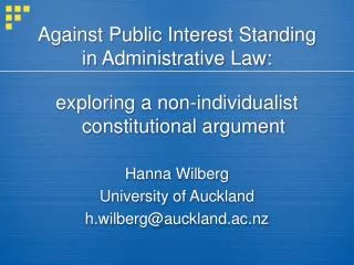 Against Public Interest Standing in Administrative Law: