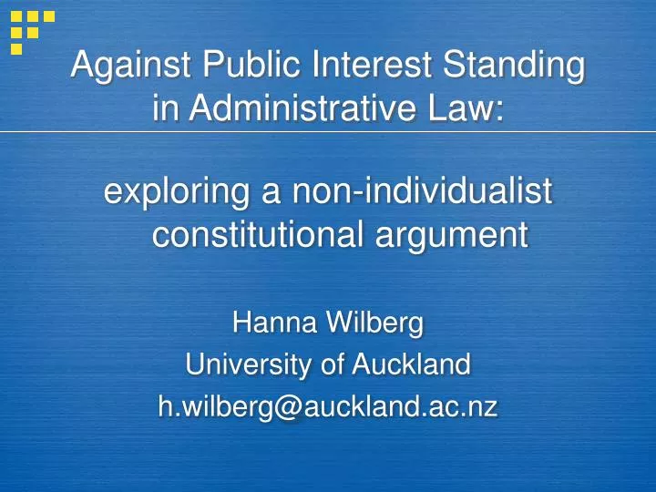 against public interest standing in administrative law