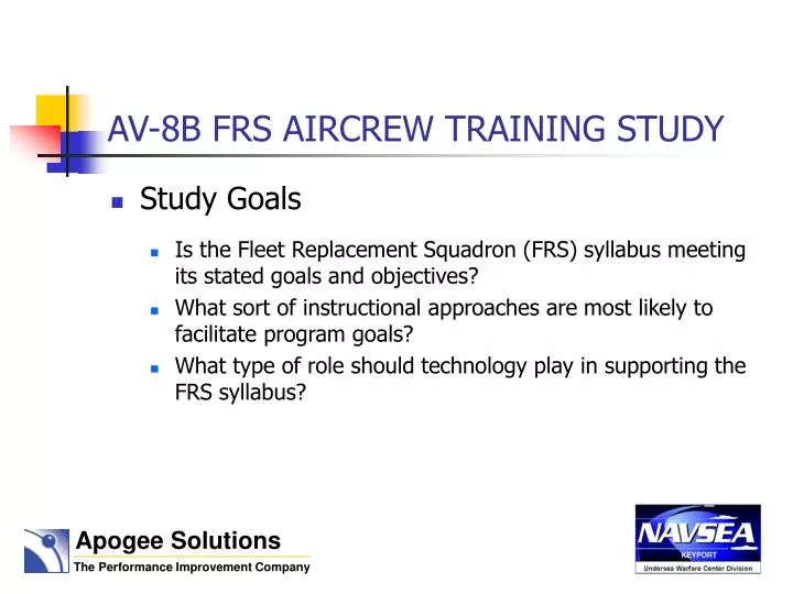 av 8b frs aircrew training study