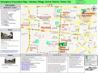Emergency Evacuation Map—Nanbao Village, Guiren District, Tainan City