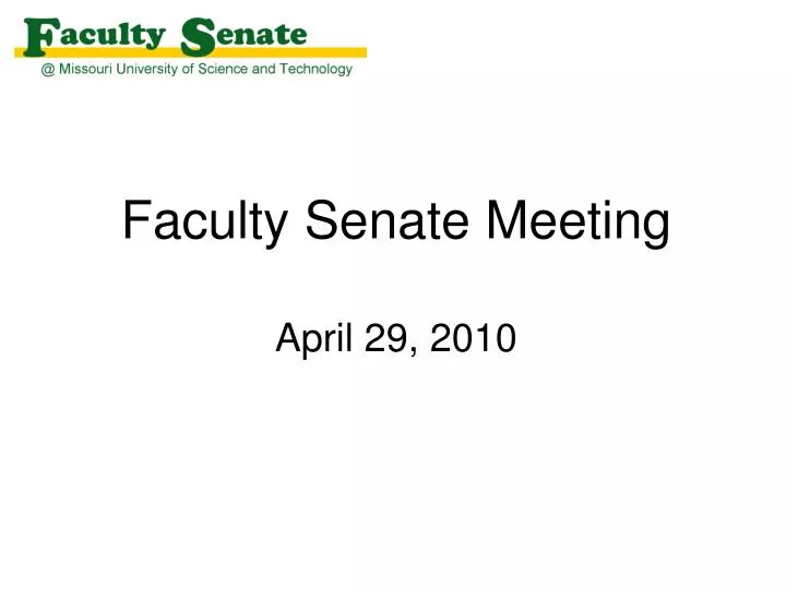 faculty senate meeting april 29 2010