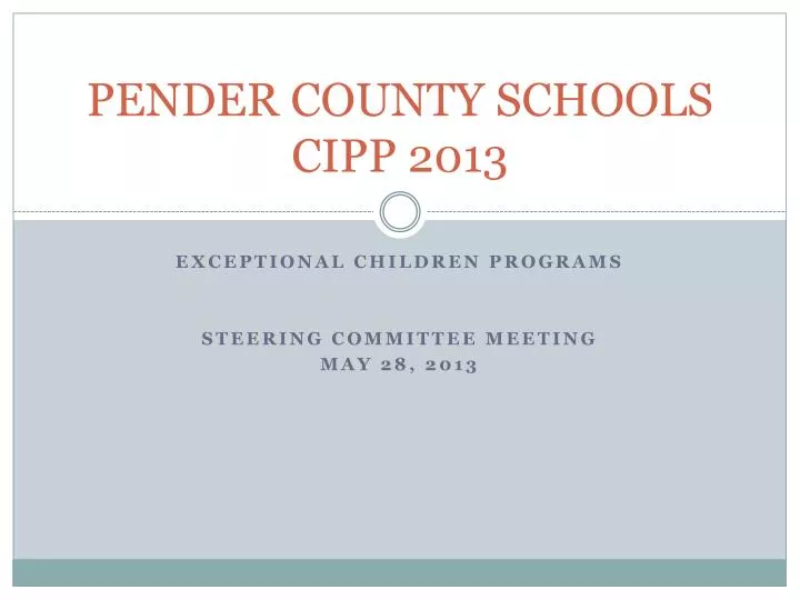 pender county schools cipp 2013