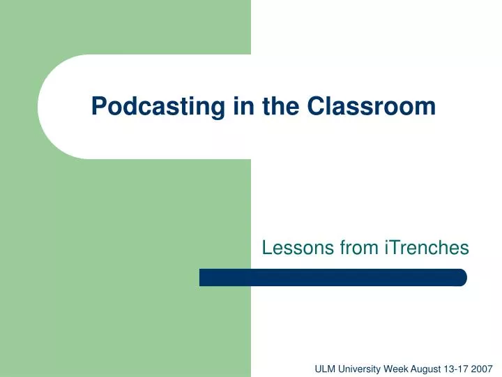 podcasting in the classroom