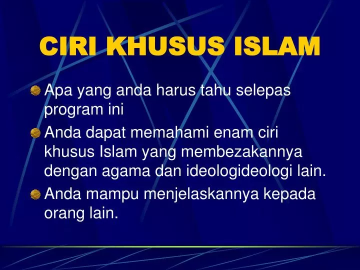 ciri khusus islam