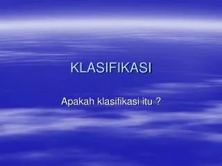 klasifikasi