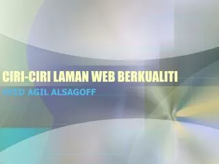 ciri ciri laman web berkualiti