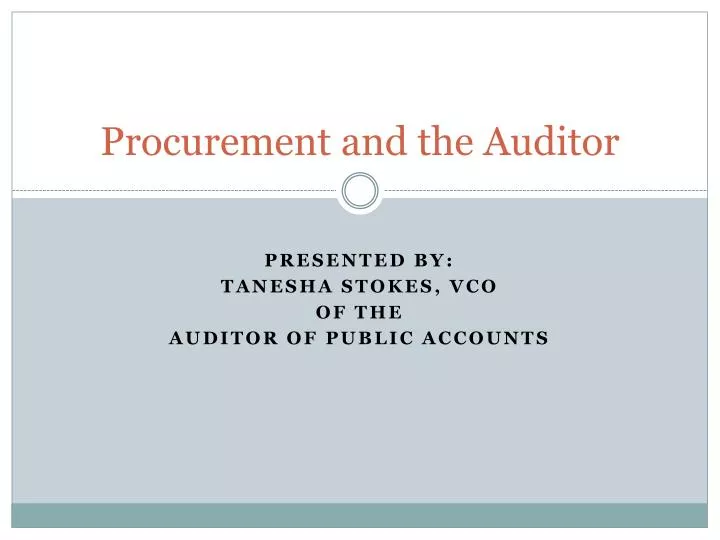 procurement and the auditor