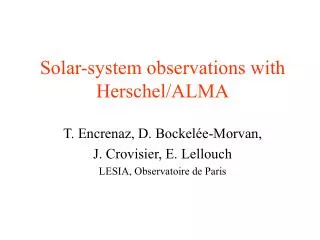 Solar-system observations with Herschel/ALMA