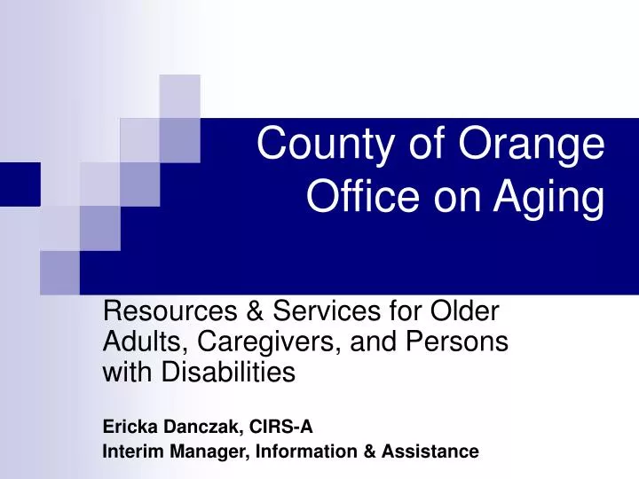 county of orange office on aging