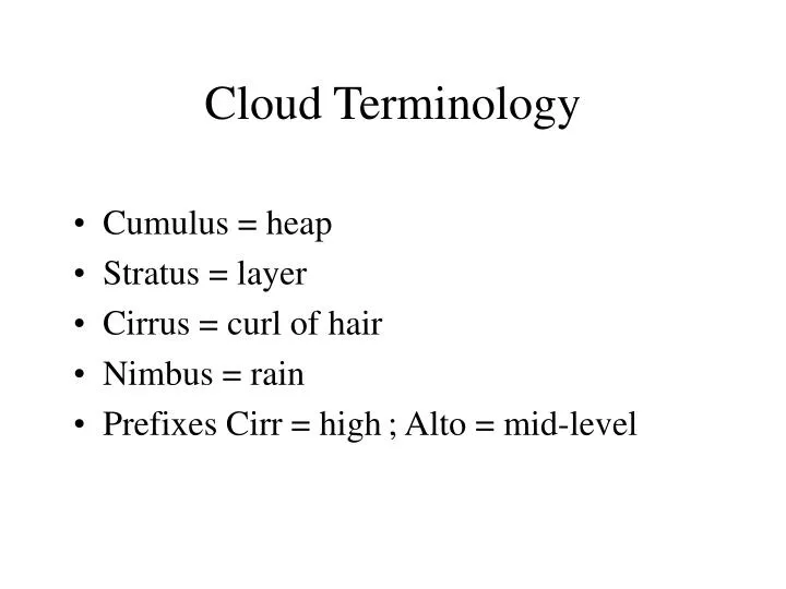 cloud terminology