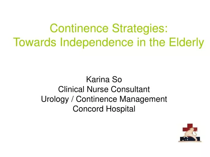 continence strategies towards independence in the elderly