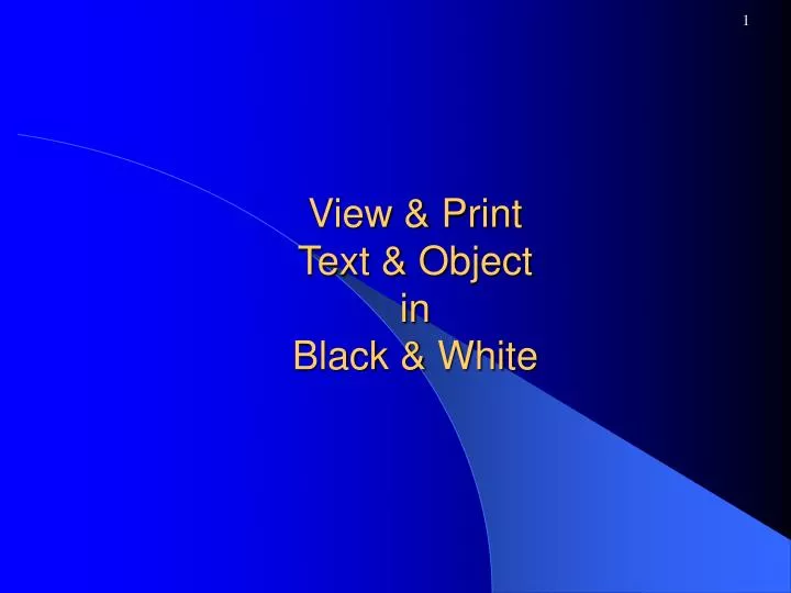 view print text object in black white