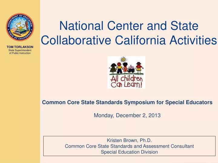 national center and state collaborative california activities