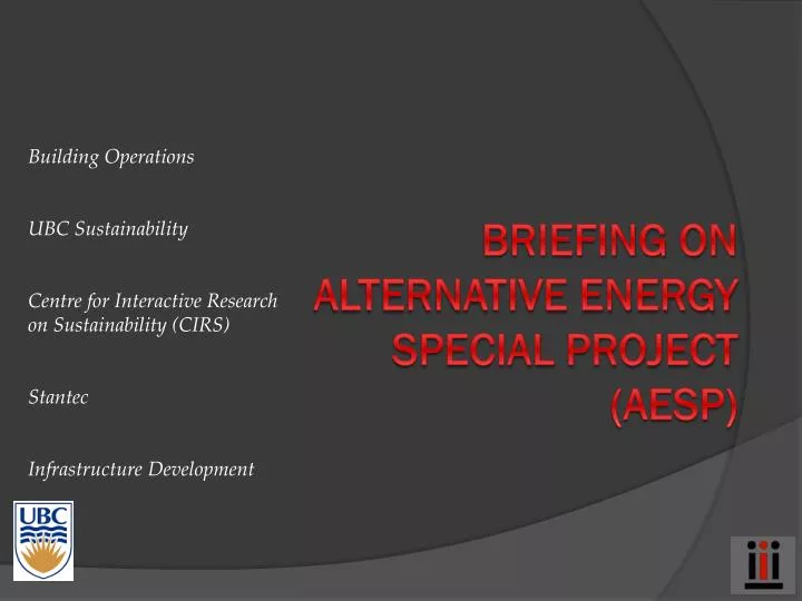 briefing on alternative energy special project aesp