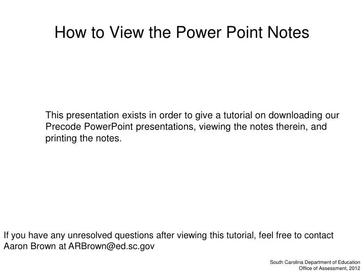 how to view the power point notes
