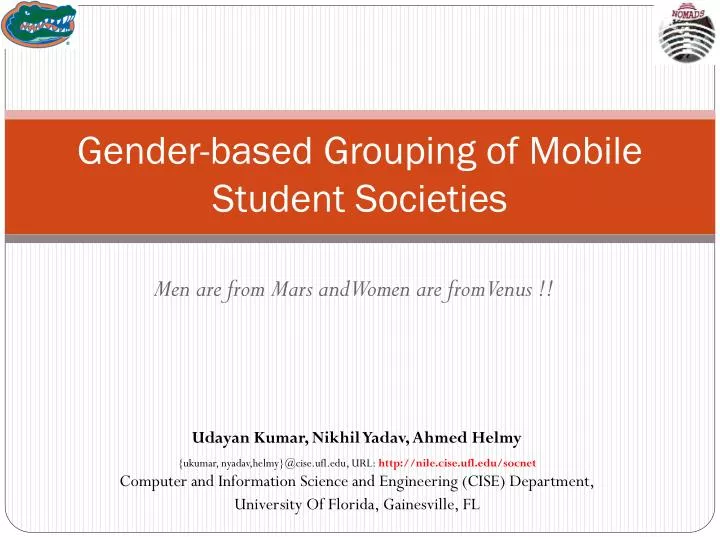 gender based grouping of mobile student societies