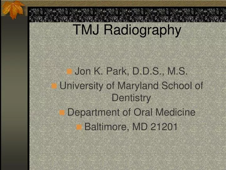 tmj radiography