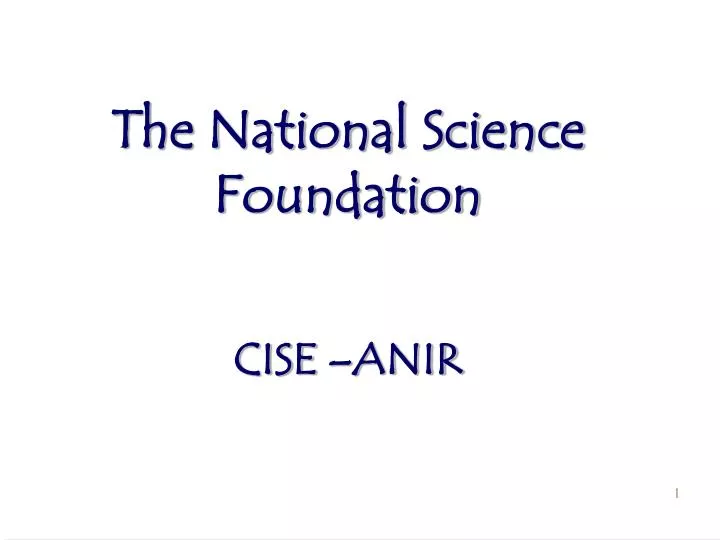 the national science foundation cise anir