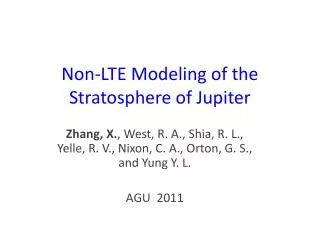 Non-LTE Modeling of the Stratosphere of Jupiter