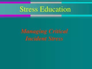 Stress Education