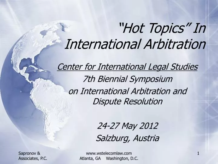 hot topics in international arbitration