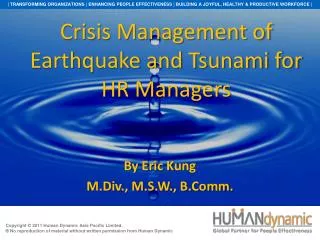 Crisis Management of Earthquake and Tsunami for HR Managers