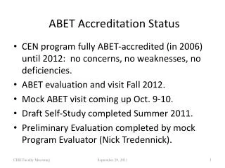ABET Accreditation Status