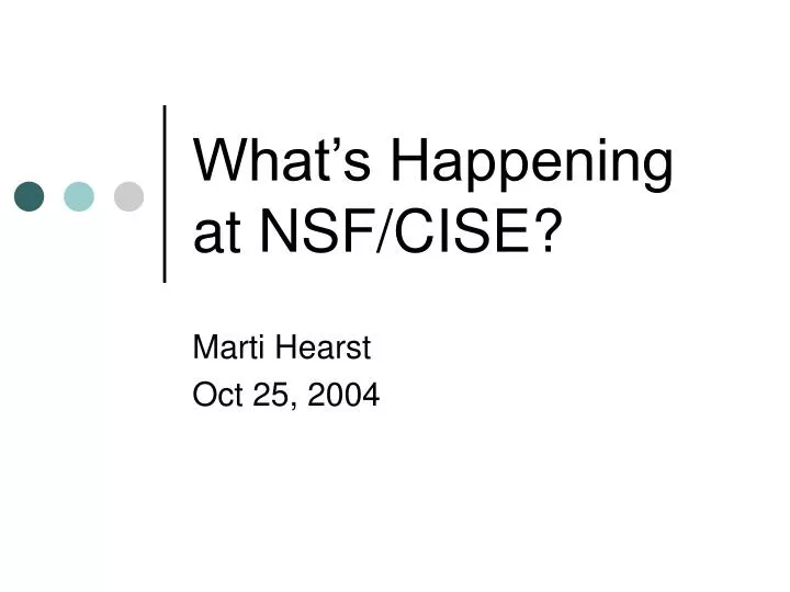 what s happening at nsf cise