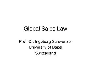 Global Sales Law