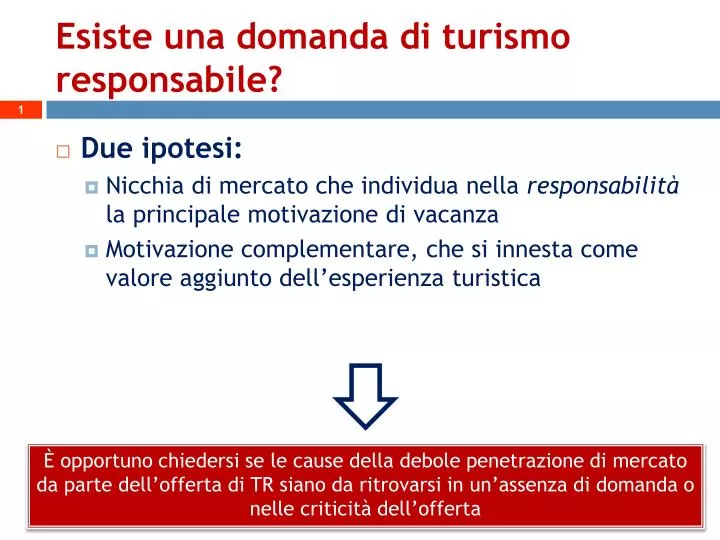 esiste una domanda di turismo responsabile