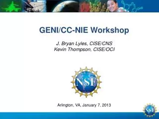 GENI/CC-NIE Workshop