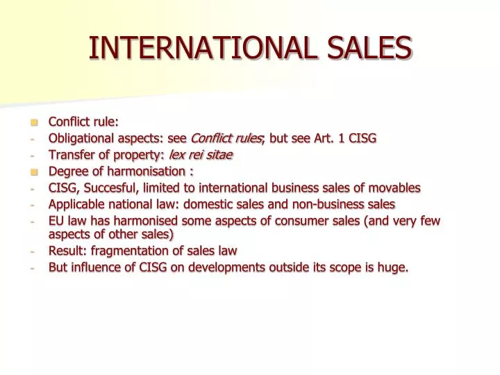 international sales