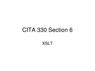 CITA 330 Section 6