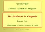 University of Sannio Benevento - Italy Socrates - Erasmus Program - slide 1