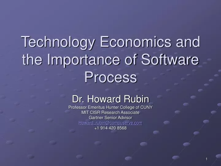 technology economics and the importance of software process