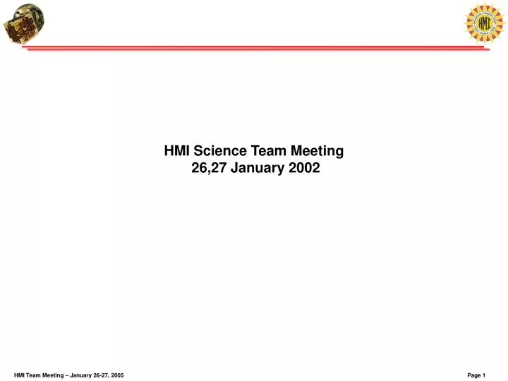 hmi science team meeting 26 27 january 2002