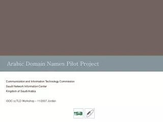 Arabic Domain Names Pilot Project