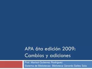 apa 6ta edici n 2009 cambios y adiciones