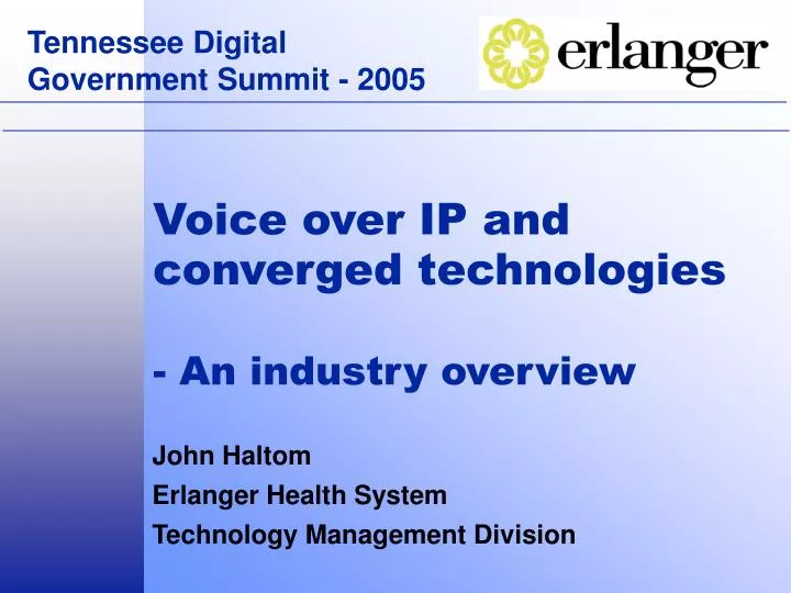 voice over ip and converged technologies an industry overview