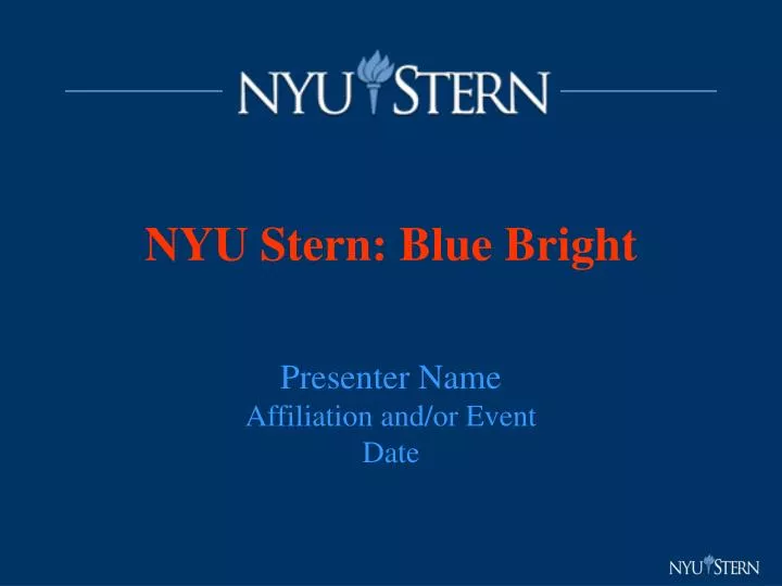 nyu stern blue bright presenter name affiliation and or event date