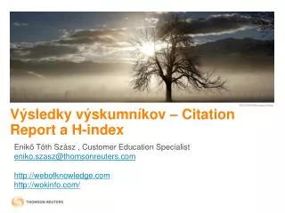 v sledky v skumn kov citation report a h index