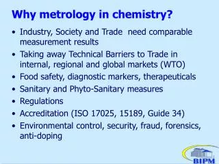 Why metrology in chemistry?